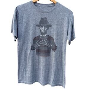 Abraham Lincoln Freddy Krueger Chive Tees gray shirt Size Large
